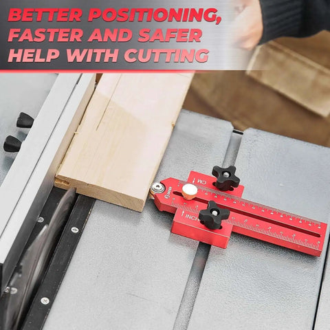 Thin Rip Jig Table Saw Guide For Repetitive Narrow Strip Cuts Built From Anodized Aluminum in use on a table saw