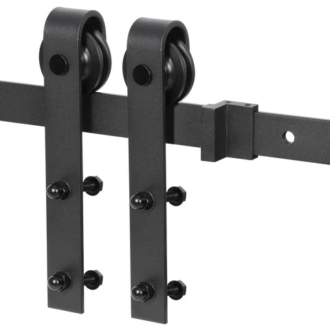 6.6 Foot Single Barn Door Hardware Kit For 36 To 40 Inch Doors, Heavy Duty Steel Sliding Rail With Rollers And Stopper