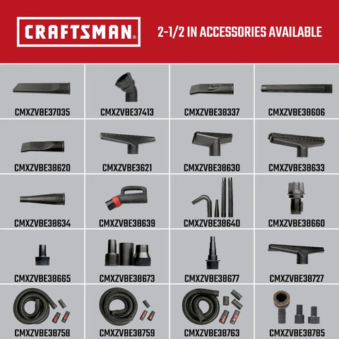 Craftsman vacuum accessory set for 16 Gallon Wet Dry Shop Vacuum With 6.5 Peak HP Heavy Duty Power Detachable Leaf Blower Two In One Portable Vacuum