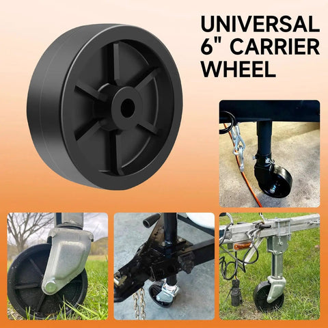 6 Inch Trailer Jack Wheel Replacement Polyamide Caster 1200 Lb Capacity for various trailer hitches.