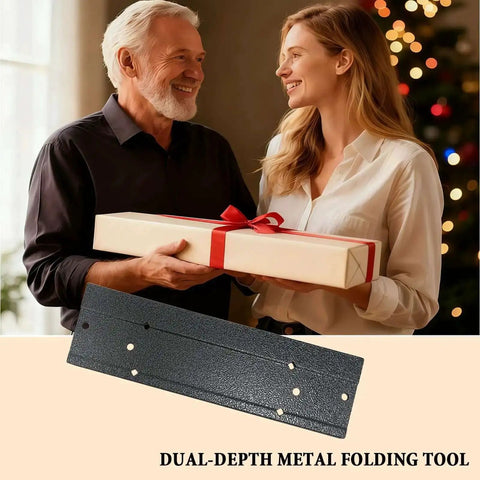12 Inch Folding Sheet Metal Bending Tool For HVAC Pros With Three Eighths Inch And One Inch Fold Depth Duct Bender Hand Tool shown.