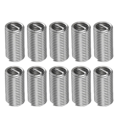 10 Pcs Helical Wire Thread Inserts M10 x 1.5, 304 Stainless Steel, 3D Length 30mm After Install, Coiled Threaded Sleeve