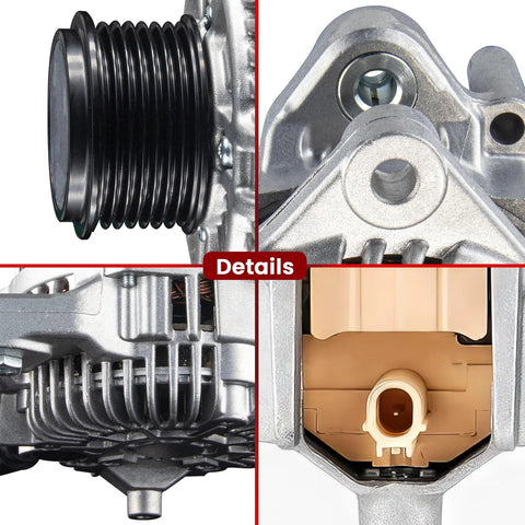Close-up details of Accord 2.4L Output Alternator Replacement Fits Honda Accord 2014-2017 Sport EX EX-L LX LX-S 2.4L 12V 110Amp CW