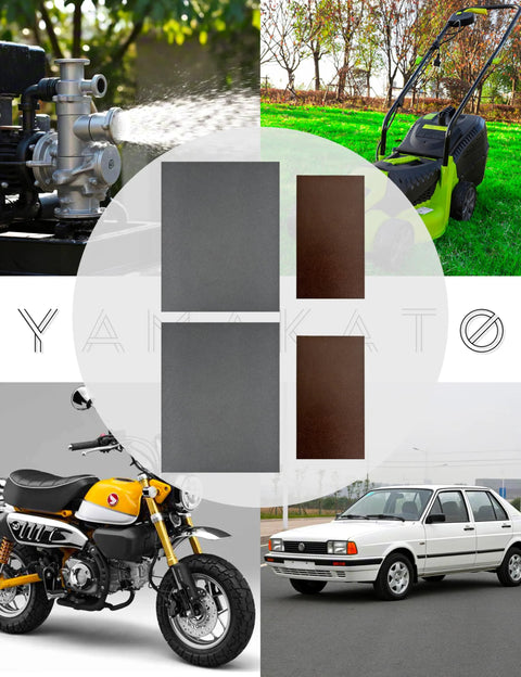 Amazon YAMAKATO gasket material four sheets, non-asbestos cork-rubber paper, gray and brown for engines.