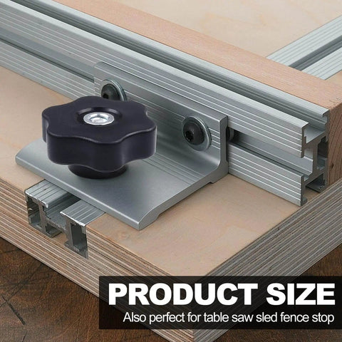 6 Pack T Track Knob Kit With 1/4-20 Bolts And Washers For DIY Woodworking Jigs And Fixtures, Six Star Knobs, Track Accessories