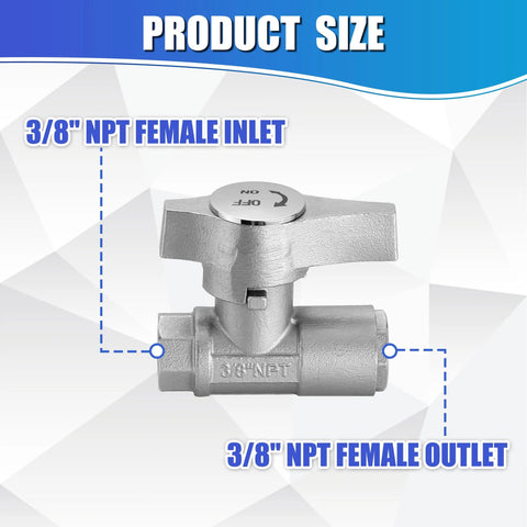M MINGLE ball valve for pressure washer, 3/8 in NPT female inlet/outlet, metal body