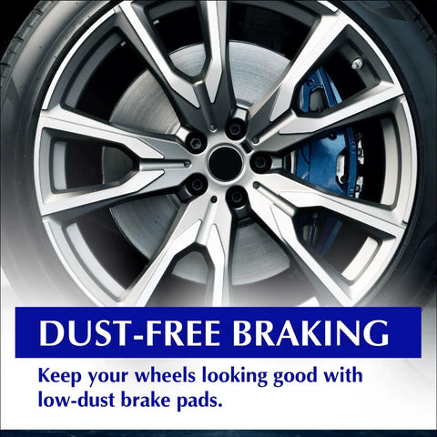 Centric C-Tek ceramic rear brake pads on an alloy wheel with a blue brake caliper.