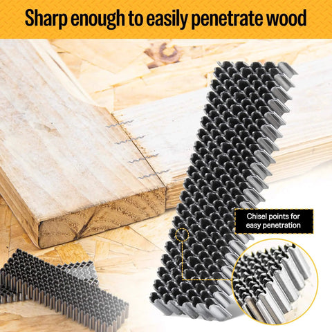 Corrugated W Shape Fasteners Staples 25 Gauge 1 Inch Crown 3 Eighths Inch Length Bright Finish 5000 Count Case For Woodworking
