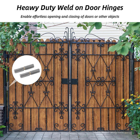 Tough And Reliable 10-Pack Weld-On Barrel Hinges For Heavy Duty Applications on wood and metal gate