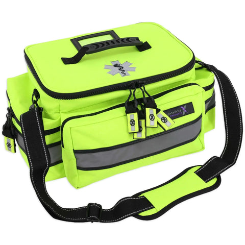 Mid Sized First Responder EMT Kit With 200 Plus BLS Supplies In Fluorescent Yellow Bag for EMS use and field response