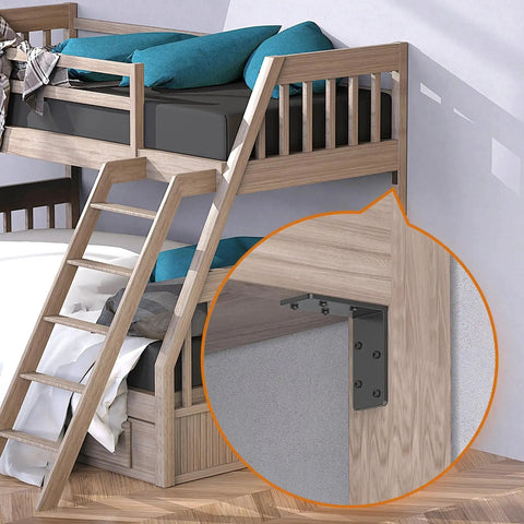 Heavy Duty 8 Pack 3x3 Inch L Brackets Galvanized Corner Braces For Wood Shelves And Furniture, installed under bed
