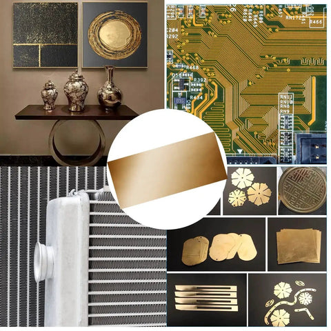 Brass Shim Stock Assortment 6 Inch By 3 Inch Sheet With Six Thicknesses 0.002 0.004 0.006 0.008 0.012 0.016 For DIY.