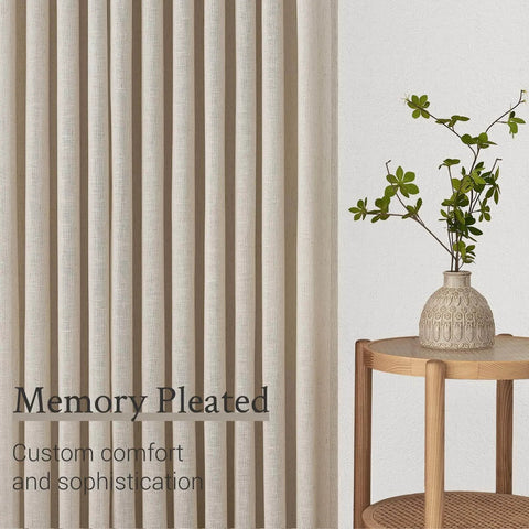 Pinch Pleated 78 Inch Curtains Two Panels For Living Room With Cozy Light Brown Linen Look Drapes For Track System
