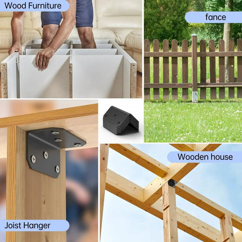 Various uses of 4 Pack L Brackets Corner Braces 4 X 2 X 2 Inch Galvanized Steel Heavy Duty Angle Braces including wood furniture and fences