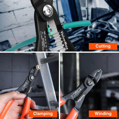 All In One Wire Stripper Tool For Clamping Stripping Cutting And Crimping Valuemax 4 In 1 Pliers For 10 To 20 AWG Electricians