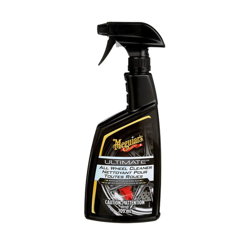 Fast Acting All Wheel Cleaner That Destroys Brake Dust, Turns Purple While Dissolving Grime, Safe For All Wheel Finishes And Brakes, Acid Free And PH Balanced Meguiars in a 709 ml spray bottle.