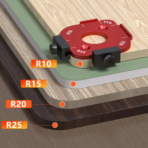 Pro Grade Router Templates And Jigs For Woodworking With Edge Guide And Corner Radius Templates For Routers R10 Through R50 In Aluminum Alloy Set