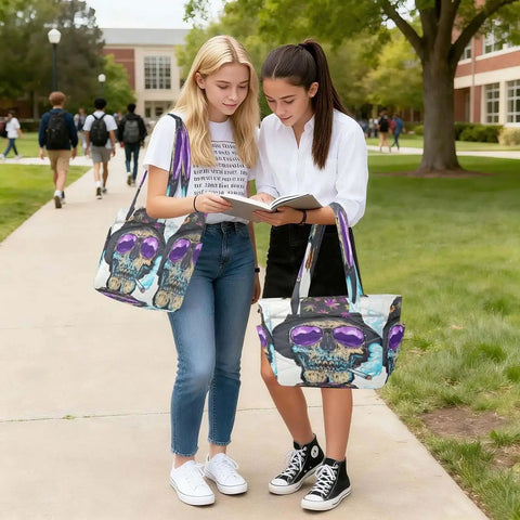 Women using Women Tote Bag With Zipper, Lightweight Diamond Quilted Polyester, All Over Print, Durable Work And Travel Tote With Pocket