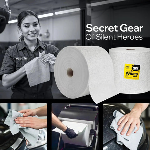 Tough As Nails Heavy Duty Disposable Wipe Roll For Shop Towels With 1,050 Sheets, Low Lint And Tear Resistant, solvent safe