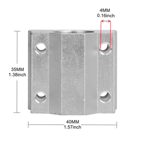 Front view of 4 Pack SCS10UU Linear Motion Ball Bearing Slide Units Bushing 10mm Inner Diameter for CNC Machines and 3D Printers