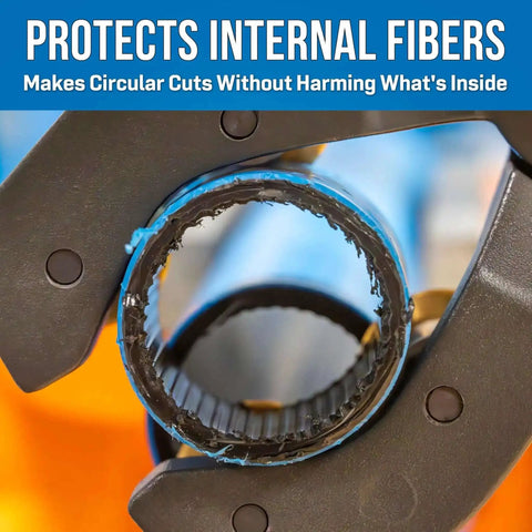 Rotary Duct And Tube Cutter For Large HDPE Ducts And Fiber Optic Lines Cuts 36 To 52 Millimeters with high carbon steel blades.