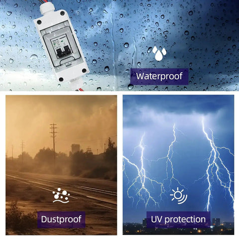 Solar Panel Disconnect Switch 30A 400V Mini Circuit Breaker Box IP65 Waterproof Dustproof for photovoltaic grid systems