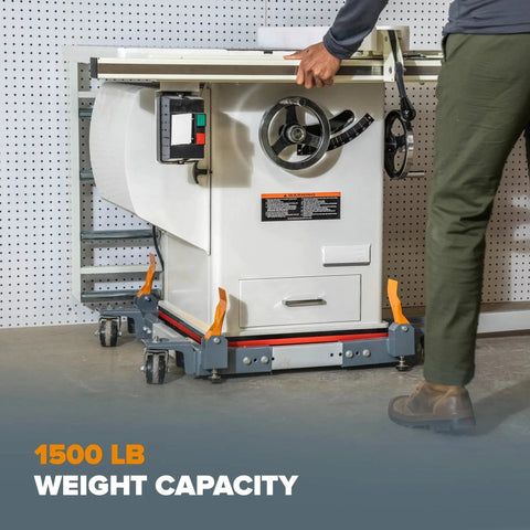 Heavy Duty Mobile Base For Table Saws And Power Tools With Omni Directional Caster Wheels And Universal Tool Stand, 1500 Lb Capacity