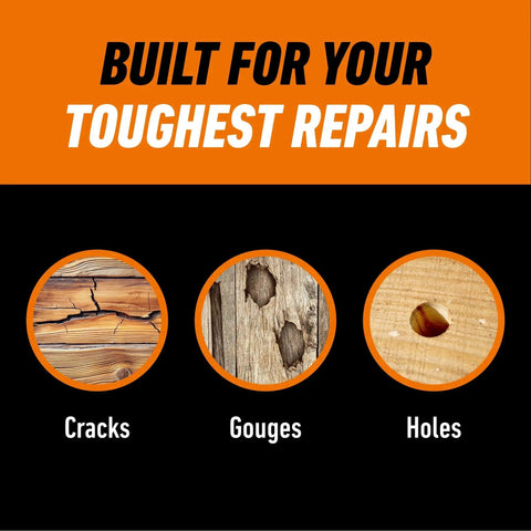 All Purpose Wood Filler Natural Color 6 Ounce Tube Pack Of 1 image showing repair of cracks, gouges, holes in wood