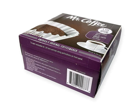 Four Cup Coffee Filters, 100 Count For JR-4 Coffee Maker, Fits 4 Cup Machines, Made In USA Box displayed on a white surface