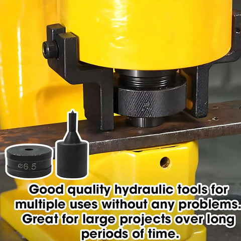 Round 16mm Hole Punch Die Set for CH70 Hydraulic Punch Digger Tool Machine installed on steel