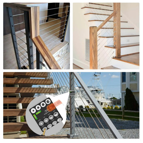 Drill Guide Jig With Two Torpedo Levels used for angled stairs and cable railings installation, nickel alloy steel