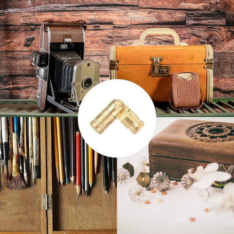 Invisible Brass Barrel Hinges 12 Pack Concealed 15x4mm for DIY Keepsake Boxes Cabinets; copper material close-up.