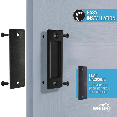 Matte Black Sliding Barn Door Handles Set, 2 Pack With Hardware Kit For Interior Use, Sleek Modern Finishes, Easy Install