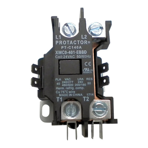 1 Pole 40 Amp Heavy Duty AC Contactor With 24V Coil UL Listed Enclosed Contacts for residential HVAC systems