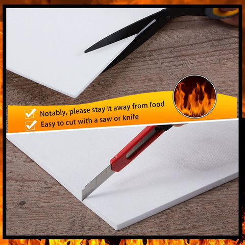 Qilery gasket paper sheets, 8 pcs, white, 1/4" thick, high-temperature insulation, cut with a utility knife.