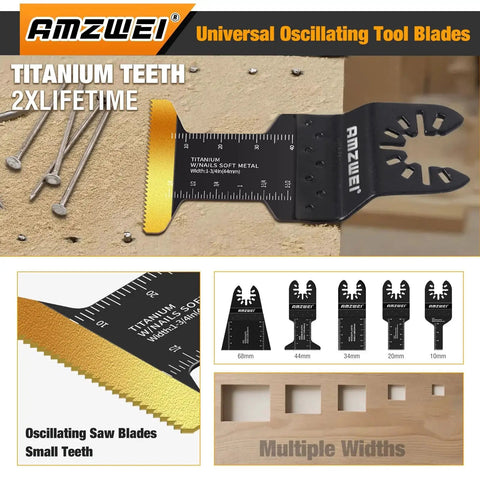 Massive 190 Piece Oscillating Tool Blades Kit For Wood Metal Plastic Cutting With Titanium Coated Blades And Sandpaper Pack