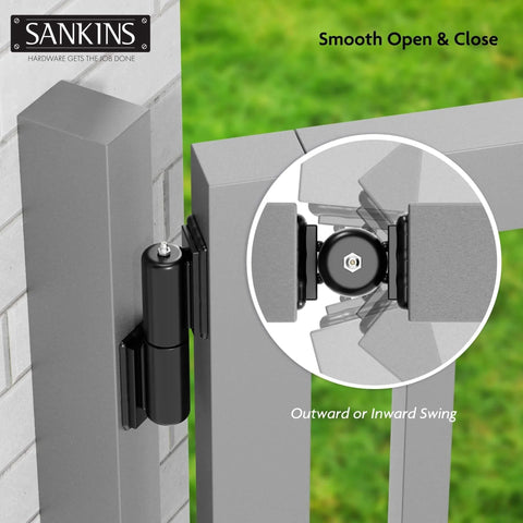 7 Inch Heavy Duty Gate Hinges Weld On 900 Lb Capacity For Outdoor Gates with smooth swing demonstration