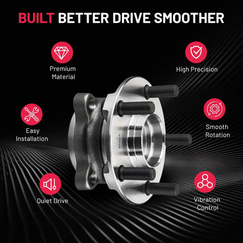 2 Pack Front Wheel Bearing And Hub Assembly 5 Lug Fit For Subaru visible with smooth rotation and easy installation features