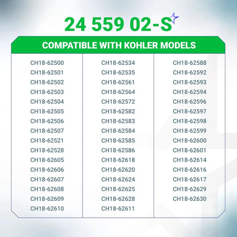 Compatibility list for Fuel Pump Kit With Valve Cover And Hose Fittings For Kohler Engines CH18 models, part number 24 559 02-S.
