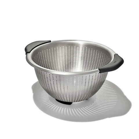 Non Slip Grip 5 Qt Stainless Steel Colander with Comfortable Handles for Pasta and Veggies, Durable Nesting Strainer
