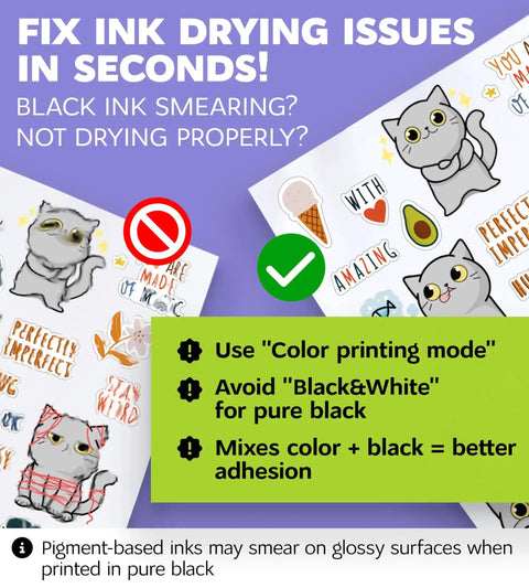 Premium Printable Vinyl Sticker Paper For Inkjet And Laser Printers White Glossy Waterproof 8.5 By 11 with cat stickers