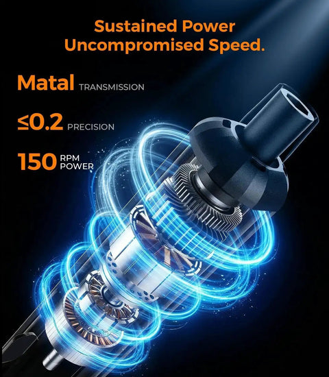 Detailed internal view of 76in1 Mini Electric Screwdriver Set With Precise Torque Control with metal gears and RPM power indicators.
