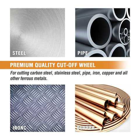 Cut-off wheel for cutting steel, pipe, iron, and copper. Suitable for 20 Pack Cut Off Wheels For Metal And Stainless Steel, 4-1/2 X 7/8 Inch Thin Cutting Discs For Angle Grinders.