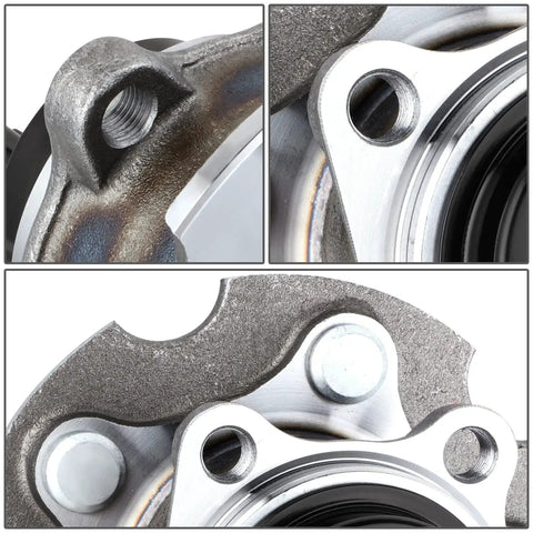 Close-up view of a Rear Wheel Bearing Hub Assembly With ABS Sensor Plug And Play For Scion IM TC Lexus NX HS250H Toyota RAV4 C-HR Corolla IM FWD 06-21 Fits Easy Install Factory Style Replacement.