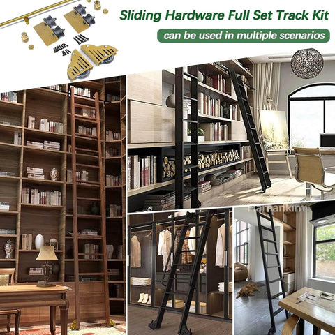 Heavy Duty Sliding Track Kit For Industrial Libraries And Shelving 330 Lb Capacity Carbon Steel Rail System with installed setups
