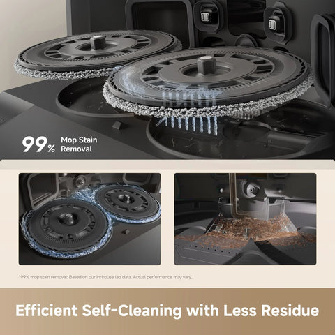 DREAME L40 Ultra Gen 2 robot vacuum and mop, black, with dual round mop discs in the foreground