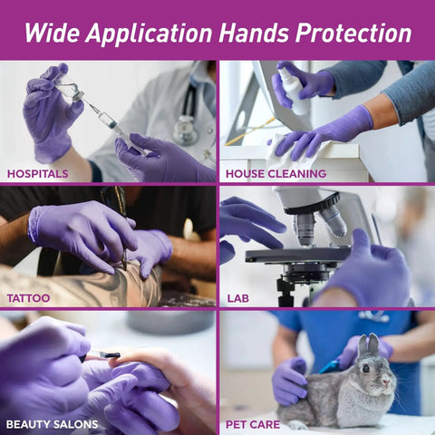Wide application of Powder Free Nitrile Exam Gloves Iris Blue Medium Box Of 100 for various professional settings
