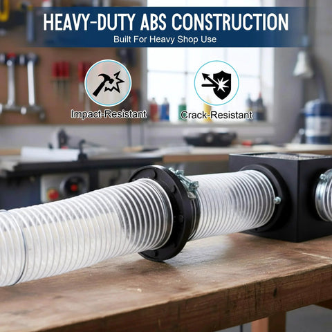 Magnetic Dust Collection Fittings For Quick Hose Switching, 2 Pack, 4 Inch and 2.5 Inch Machine Coupling, Durable ABS