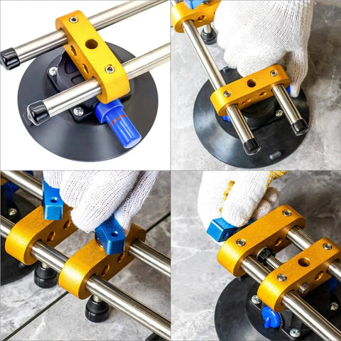 2 Pack 6 Inch Stone Seam Setter With Vacuum Cups For Seam Joining And Leveling on tile surface