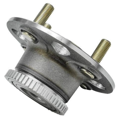 Close-up of Pair Rear Wheel Hub And Bearing Assembly For Honda Civic 2001 To 2005 And Acura EL 2001 To 2005 4 Lug With ABS